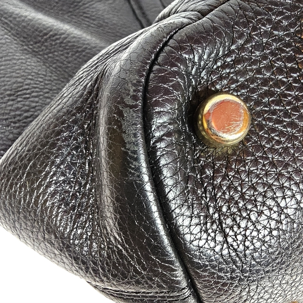 Coach Black Pebbled Leather Crossbody Tote with Gold Hardware - Picture 10 of 10